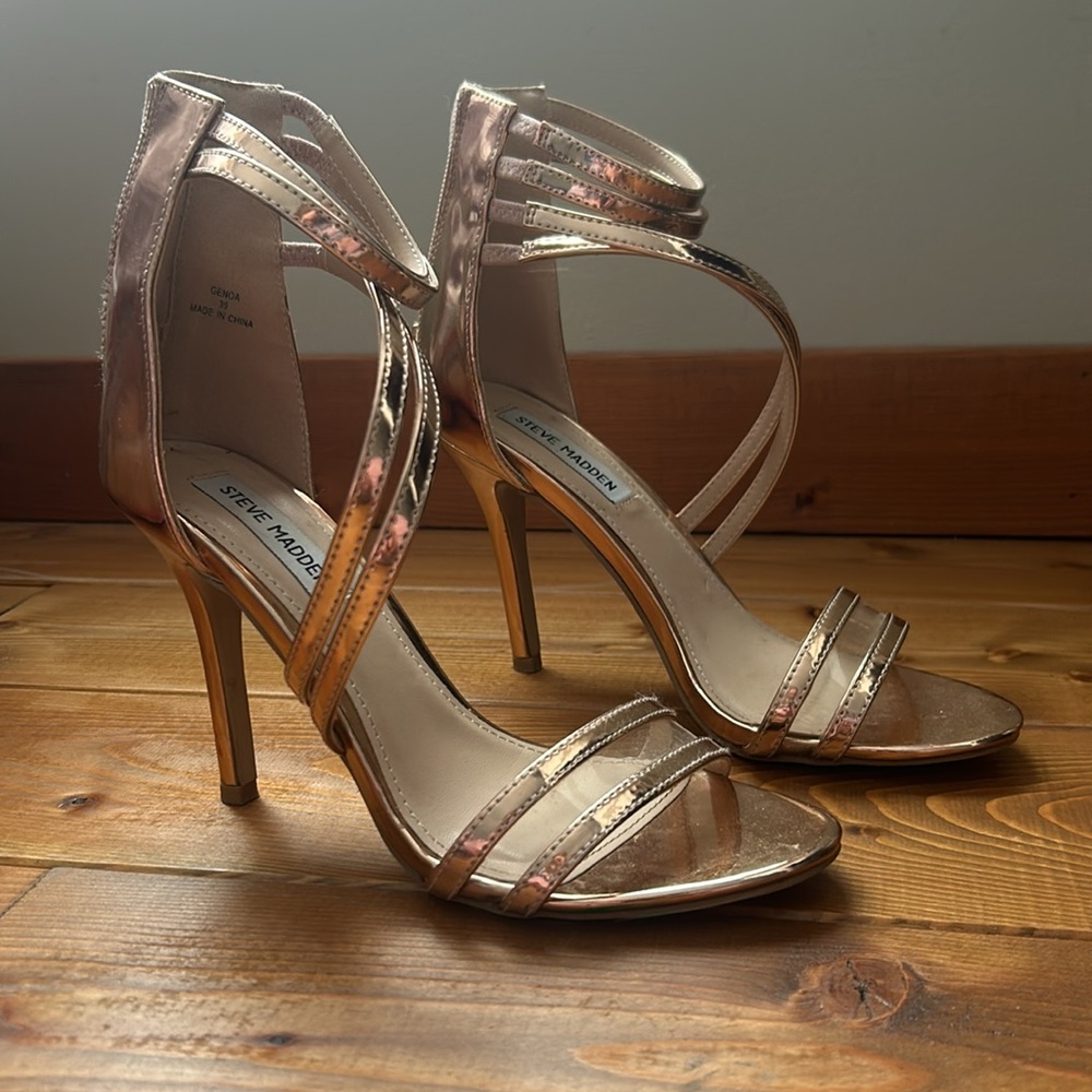 STEVE MADDEN ROSE GOLD HEELS 8.5